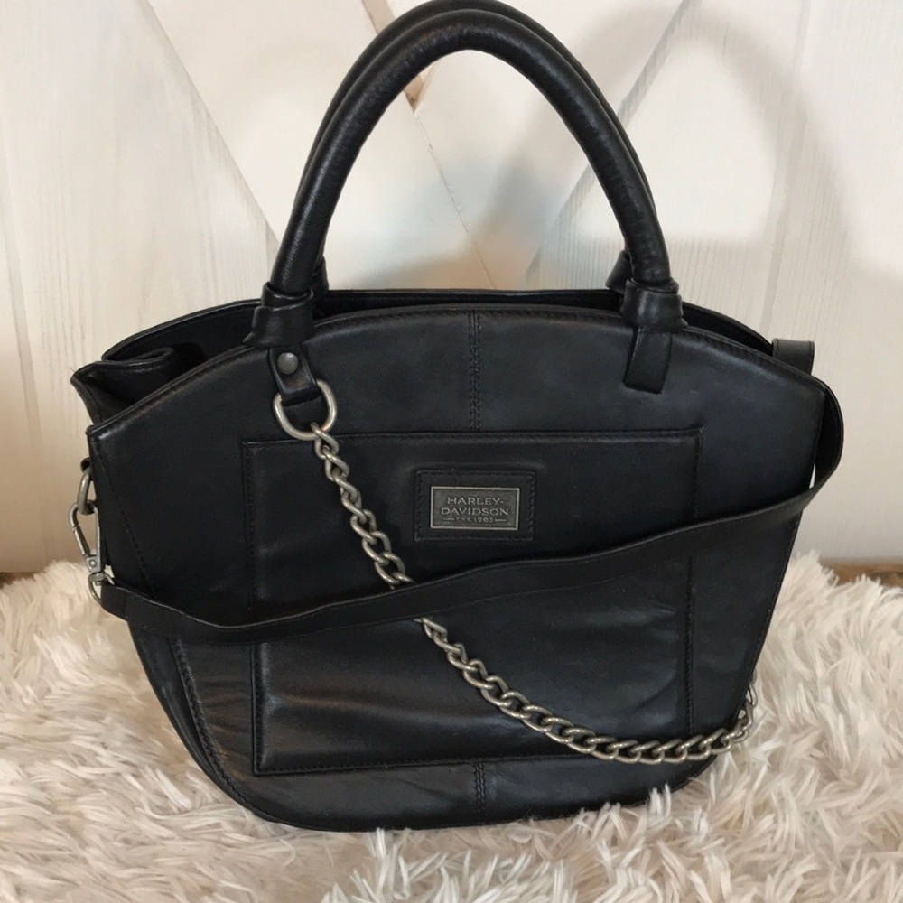 Harley Davidson Black Leather Bag